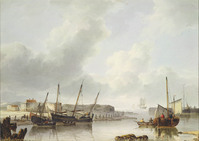 AA 063
<br/>
Een haven aan de Zeeuwse kust
<br/>
<em>Schotel, Petrus Johannes (1808-1865)</em>